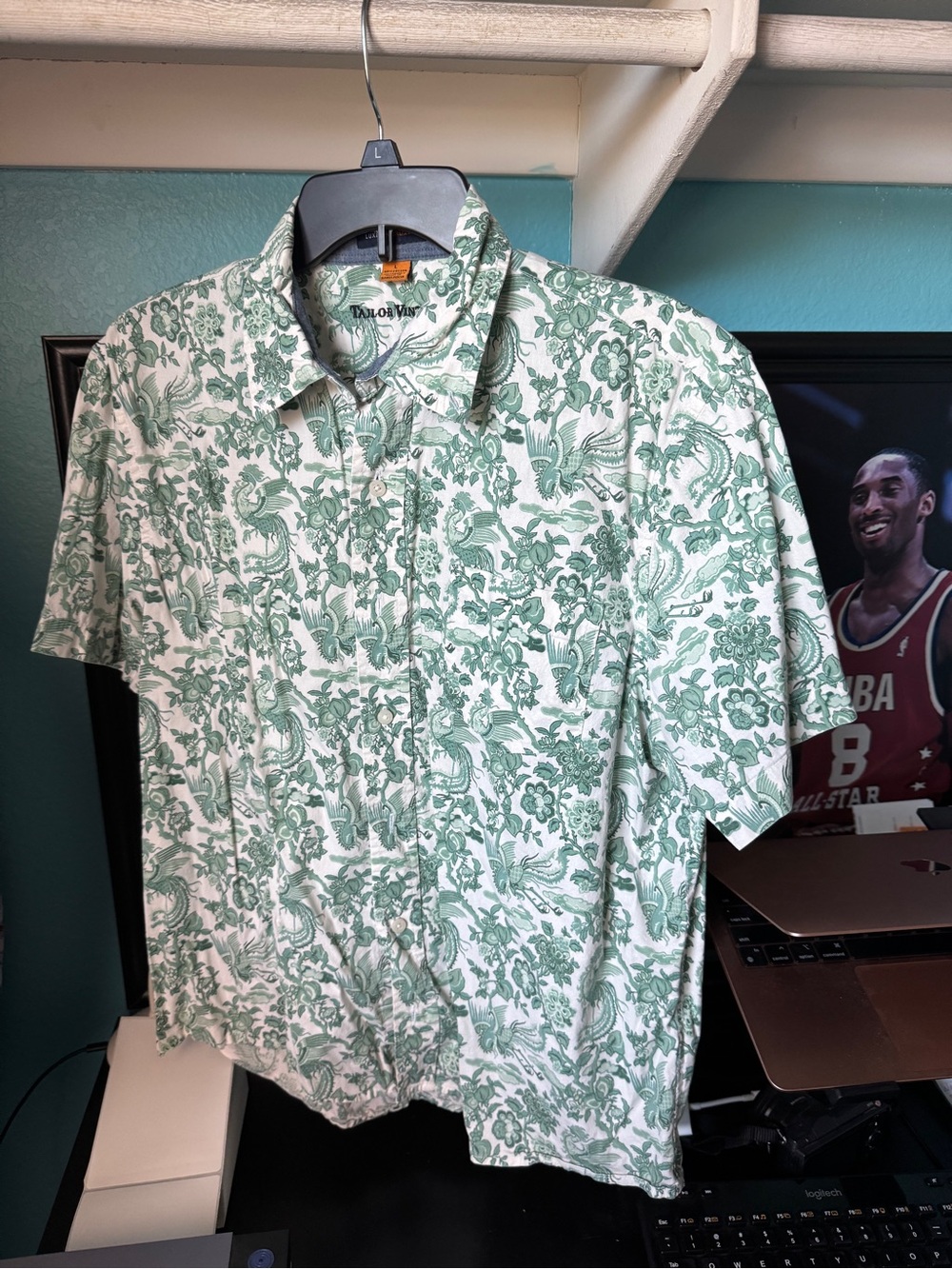 Men's Floral Short-Sleeve Button-Up Shirt - Tailor Vintage